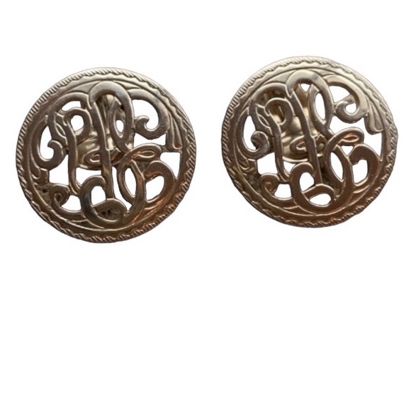 Vintage Round Gold Tone Clip On Earrings Costume Fashion Jewelry - Picture 3 of 5